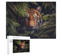 Rompecabezas Difícil para Adultos 500 PCS Jungle Majesty The Tiger's Gaze Rompecabezas Familiar Juego Regalo De Cumpleaños Gran Regalo para Jugar 500 PCS