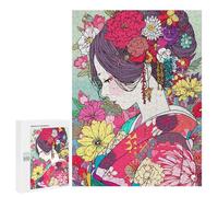 Rompecabezas Difícil para Adultos 500 PCS Kimono Pastel Girl Flower Rompecabezas para Adultos Juegos De Relajación Desafío Difícil Desafiante De Completar 500 PCS