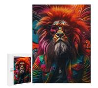 Rompecabezas Difícil para Adultos 500 PCS Lion Rastafari Sunglasses Rompecabezas para Adultos Juegos De Relajación Desafío Difícil Desafiante De Completar 500 PCS