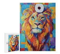 Rompecabezas Difícil para Adultos 500 PCS Lion with Toilet Paper Crown Rompecabezas para Adultos Juegos De Relajación Desafío Difícil Desafiante De Completar 500 PCS