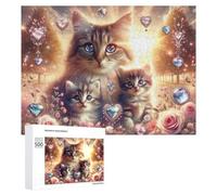 Rompecabezas Difícil para Adultos 500 PCS Magical Cat Family Fantasy Rompecabezas De Juguete Decoración De Pared Arte De Pared Regalo De Cumpleaños, Regalos, 500 PCS