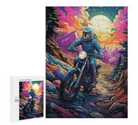 Rompecabezas Difícil para Adultos 500 PCS Motorcycle Adventure in Mountains Rompecabezas De Juguete Decoración De Pared Arte De Pared Regalo De Cumpleaños, Regalos, 500 PCS