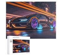 Rompecabezas Difícil para Adultos 500 PCS Neon Future Supercar Drive Rompecabezas De Juguete Decoración De Pared Arte De Pared Regalo De Cumpleaños, Regalos, 500 PCS