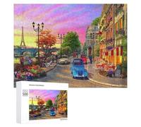 Rompecabezas Difícil para Adultos 500 PCS Parisian Sunset Street Scene Puzzle Rompecabezas De Juguete Decoración De Pared Arte De Pared Regalo De Cumpleaños, Regalos, 500 PCS