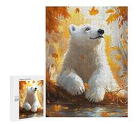 Rompecabezas Difícil para Adultos 500 PCS Polar Bear in Autumn Rompecabezas para Adultos Juegos De Relajación Desafío Difícil Desafiante De Completar 500 PCS