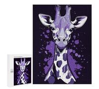 Rompecabezas Difícil para Adultos 500 PCS Purple Giraffe Portrait Rompecabezas para Adultos Juegos De Relajación Desafío Difícil Desafiante De Completar 500 PCS