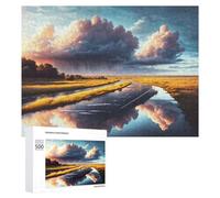Rompecabezas Difícil para Adultos 500 PCS Rainy Reflections on A Country Road Rompecabezas para Adultos Juguete Decoración De Pared Carrera De Velocidad Manual Desafío Educativo 500 PCS