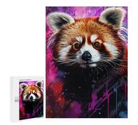 Rompecabezas Difícil para Adultos 500 PCS Red Panda Portrait Rompecabezas para Adultos Juguete Decoración De Pared Carrera De Velocidad Manual Desafío Educativo 500 PCS