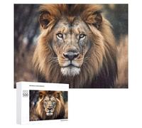 Rompecabezas Difícil para Adultos 500 PCS Regal Lion Portrait in Wild Habitat Rompecabezas para Adultos Juguete Decoración De Pared Carrera De Velocidad Manual Desafío Educativo 500 PCS