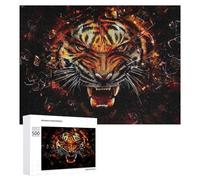 Rompecabezas Difícil para Adultos 500 PCS Roaring Tiger Breaks Through Glass -2 Rompecabezas De Juguete Decoración De Pared Arte De Pared Regalo De Cumpleaños, Regalos, 500 PCS