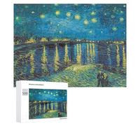 Rompecabezas Difícil para Adultos 500 PCS Starry Night Over The Rhone Rompecabezas Familiar Juego Regalo De Cumpleaños Gran Regalo para Jugar 500 PCS