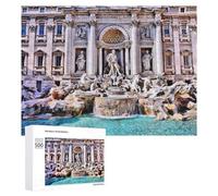 Rompecabezas Difícil para Adultos 500 PCS Trevi Fountain, Rome Rompecabezas para Adultos Juguete Decoración De Pared Carrera De Velocidad Manual Desafío Educativo 500 PCS