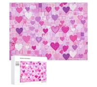 Rompecabezas Difícil para Adultos 500 PCS Valentine's Day Heart Background Rompecabezas para Adultos Juguete Decoración De Pared Carrera De Velocidad Manual Desafío Educativo 500 PCS