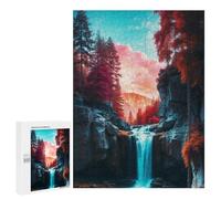 Rompecabezas Difícil para Adultos 500 PCS Vibrant Forest Waterfall Rompecabezas para Adultos Juegos De Relajación Desafío Difícil Desafiante De Completar 500 PCS