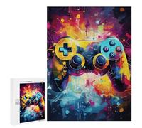 Rompecabezas Difícil para Adultos 500 PCS Vibrant Gaming Controller Artwork -131 Rompecabezas para Adultos Juguete Decoración De Pared Carrera De Velocidad Manual Desafío Educativo 500 PCS