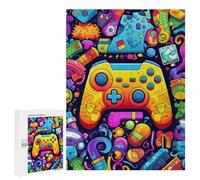 Rompecabezas Difícil para Adultos 500 PCS Vibrant Gaming Controller Illustration -2 Rompecabezas Familiar Juego Regalo De Cumpleaños Gran Regalo para Jugar 500 PCS