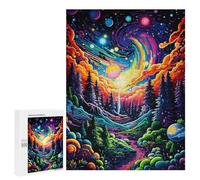 Rompecabezas Difícil para Adultos 500 PCS Whimsical Cosmic Forest Rompecabezas De Juguete Decoración De Pared Arte De Pared Regalo De Cumpleaños, Regalos, 500 PCS