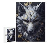 Rompecabezas Difícil para Adultos 500 PCS Wolf with Golden Veins Rompecabezas para Adultos Juego De Ingenio Regalo De Cumpleaños Regalo De Cumpleaños, Regalos, 500 PCS