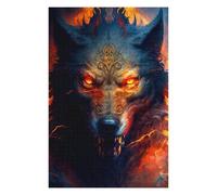 Rompecabezas Difícil para Adultos 75x50cm/1000pcs Fiery Wolf Portrait -7 Rompecabezas para Adultos Juego Práctico Decoración Gran Regalo para Jugar 75x50cm/1000pcs