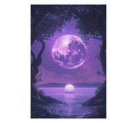 Rompecabezas Difícil para Adultos 75x50cm/1000pcs Purple Moon Tree and Ocean Rompecabezas para Adultos Juguete Decoración De Pared Corte De Precisión Desafiante De Completar 75x50cm/1000pcs