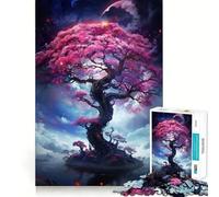 Rompecabezas difícil para Adultos Árbol de Cerezo por la Noche de 1000 Piezas Ideal para Recordar, Relajarse y Disfrutar de un Corte Suave Regalo clásico (50x75cm)