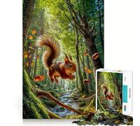 Rompecabezas difícil para Adultos Ardilla Saltando en el Bosque, 1000 Piezas, Juguete Inteligente, Divertido y Casual, Corte preciso, Regalo artístico 38x26cm