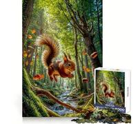 Rompecabezas difícil para Adultos Ardilla Saltando en el Bosque, 1000 Piezas, Juguete Inteligente, Divertido y Casual, Corte preciso, Regalo artístico 38x26cm