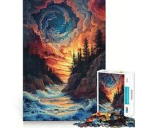 Rompecabezas difícil para Adultos Atardecer en la montaña de 1000 Piezas Juguete de diseño Peaceful Fun Clean Cut Fine Art Piece (38x26cm)