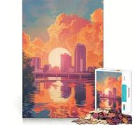 Rompecabezas difícil para Adultos Atardecer en Tampa, Florida de 1000 Piezas, Juguete de lógica Vínculo Familiar, Corte de precisión, cálida Sorpresa 50x75cm