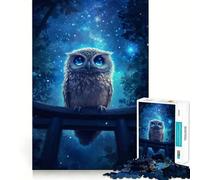 Rompecabezas difícil para Adultos Búho bajo Cielo Estrellado de 1000 Piezas con Sistema de Memoria, fácil de armar, Ideal para el Ocio Regalo artístico (38x26cm)