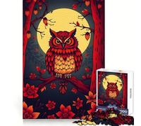 Rompecabezas difícil para Adultos: Búho Rojo a la luz de la Luna, 1000 Piezas, Juego de Habilidad, Tiempo en Familia, Arte de Corte preciso, Coleccionable (50x75cm)