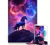 Rompecabezas difícil para Adultos Caballo Espacial, Galaxia y Cielo, 1000 Piezas, Juguete Que desafía la Mente, Entretenimiento Suave, Corte preciso, Regalo Memorable (50x75cm)