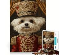 Rompecabezas difícil para Adultos Cascanueces neobarroco con Perro maltés, 1000 Piezas, Juguete de lógica Resistente, Tiempo de Calidad, Bordes definidos, Regalo Ideal (38x26cm)