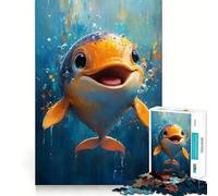 Rompecabezas difícil para Adultos con diseño de delfín Sonriente, 1000 Piezas, Juguete de lógica, vínculo Familiar, Corte de precisión, cálida Sorpresa 38x52cm