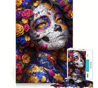 Rompecabezas difícil para Adultos con diseño de Mujer Calavera de azúcar, 1000 Piezas, Juguete de lógica, vínculo Familiar, Corte de precisión, cálida Sorpresa 38x52cm