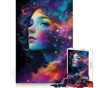 Rompecabezas difícil para Adultos con diseño de Nebula Face Charming Woman, 1000 Piezas, Think Toy Peaceful Fun Clean Cut Fine Art Piece (38x26cm)