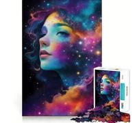 Rompecabezas difícil para Adultos con diseño de Nebula Face Charming Woman, 1000 Piezas, Think Toy Peaceful Fun Clean Cut Fine Art Piece (38x26cm)