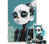 Rompecabezas difícil para Adultos con ilustración de una niña Robot Triste, 1000 Piezas, Juguete de lógica Fina, Divertido y Relajante, con Bordes limpios, Regalo Original (50x75cm)