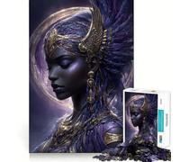 Rompecabezas difícil para Adultos con Retrato de la Diosa ISIS en Morado y Dorado, 1000 Piezas, Juego Inteligente para el hogar, Disfruta del Montaje de la Imagen, Regalo Festivo (38x26cm)