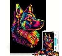 Rompecabezas difícil para Adultos con Retrato de Lobo arcoíris, 1000 Piezas, Juguete Que desafía la Mente, Entretenimiento Suave, Corte preciso, Regalo Memorable (50x75cm)