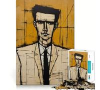 Rompecabezas difícil para Adultos con Retrato estilizado de un Hombre con Traje, 1000 Piezas, Juguete lógico, vínculo Familiar, Corte de precisión, cálida Sorpresa 38x52cm