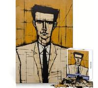 Rompecabezas difícil para Adultos con Retrato estilizado de un Hombre con Traje, 1000 Piezas, Juguete lógico, vínculo Familiar, Corte de precisión, cálida Sorpresa 38x52cm