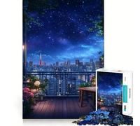 Rompecabezas difícil para Adultos con Vista Nocturna Desde un balcón, 1000 Piezas, Juego Inteligente para el hogar, Disfrute del Montaje de la Imagen, Regalo Festivo (50x75cm)