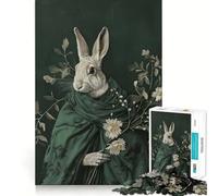 Rompecabezas difícil para Adultos Conejo en el jardín botánico, 1000 Piezas, Rompecabezas Mental, Relajante, Arte para armar, (50x75cm)