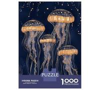 Rompecabezas Difícil para Adultos De 1000 Piezas Abstract Golden Jellyfish Rompecabezas para Adultos Juego De Ingenio Carrera De Velocidad De Manos Desafío Educativo 52x38cm/1000pcs