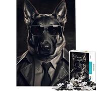 Rompecabezas difícil para Adultos de 1000 Piezas Agente Pastor Alemán Juego de ingenio Juego desafiante Juguetes Regalos de cumpleaños decoración de Pared (tamaño 50x75cm)