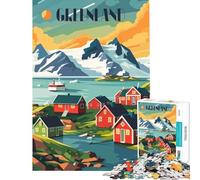 Rompecabezas difícil para Adultos de 1000 Piezas Aldea de Groenlandia Juegos educativos Juguetes Juegos educativos Regalo Divertido para Mujeres (tamaño 38x52cm)