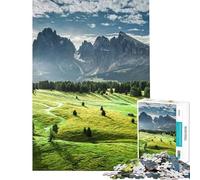 Rompecabezas difícil para Adultos de 1000 Piezas Alpe di Siusi al Amanecer Rompecabezas para Adultos Juegos relajantes Que mejoran la Memoria Un Reto para completar (tamaño 38x26cm)