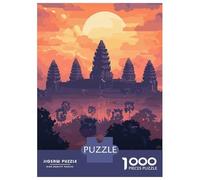 Rompecabezas Difícil para Adultos De 1000 Piezas Angkor Wat Sunset Rompecabezas para Adultos Juegos Relajantes Difícil Desafío Educativo Difícil 38x26cm/1000pcs