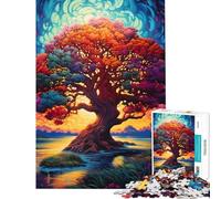 Rompecabezas difícil para Adultos de 1000 Piezas Árbol de la Vida Yggdrasil Juguete antiestrés para Adultos decoración del hogar desafiante para completar (tamaño 38x52cm)